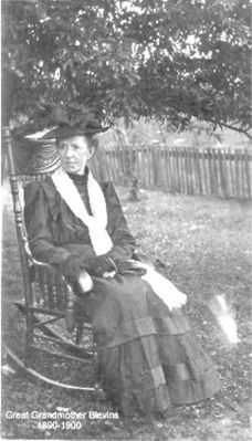 Louisa(Jennings)Blevins.jpg
Here is a photo of Louisa Jennings Blevins that someone gave me.  She was b. Jan 1865 and married David W. Blevins who was a son of James Melvin Blevins who was a son of Wells Blevins. I have not proved any of this info but assume that it is correct.  Courtesy of Irene Baldwin [email]ibaldi@erols.com[/email]

