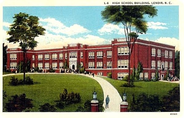 Lenoir - High School
From a 1930-45 linen era postcard.
