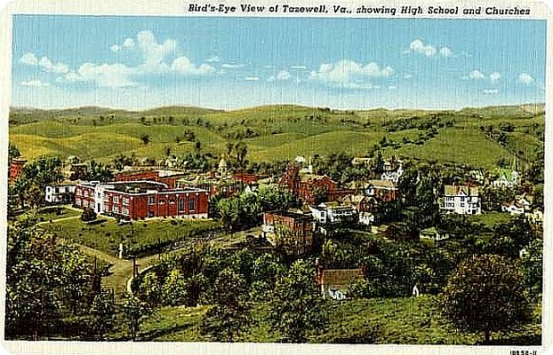 Tazewell - Schools and Church
This is from a 1930s era linen postcard.
