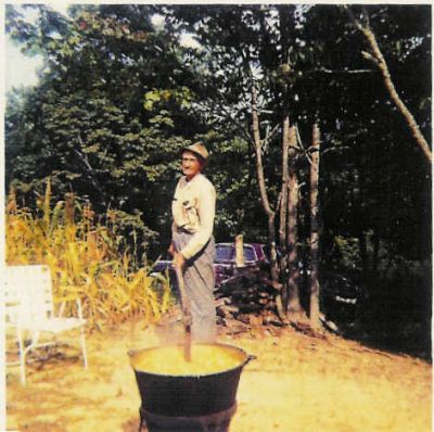 G.C. Russell Sr. Making Apple Butter, ca 1970
