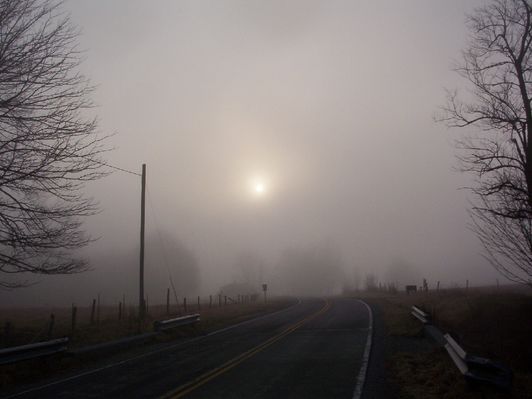 Troutdale - Sunrise Over Troutdale
Sunrise over Troutdale, Virginia (photo taken 7:10 a.m. on Fairwood road) by Jeff Weaver March 12, 2006.  It was a very foggy morning.
