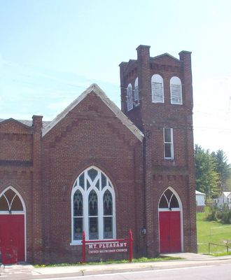 Marion- Mount Pleasant Methodist Church
This was the meeting house for African-American Methodists in Marion for many years.  This facility is now closed.  Photo April 23, 2006 by Jeff Weaver.
