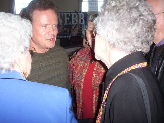 100_1857.jpg
This photo shows Viola Clear (right) speaking with Democratic Senate Candidate Jim Webb at the Democratic Party Rally in Marion on November 4, 2006.  Photo by Jeff Weaver.
