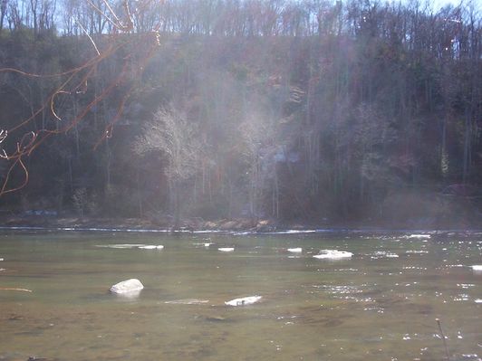 Bridle Creek - New River
This photo shows ice in New River in February 2007.  Photo by Jeff Weaver.
