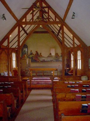 Glendale Springs - Holy Trinity Episcopal Church
This is the famous fresco, "The Last Supper" by Ben Long in the Holy Trinity Episcopal Church at Glendale Springs.  Photo by Jeff Weaver, March 2007.
