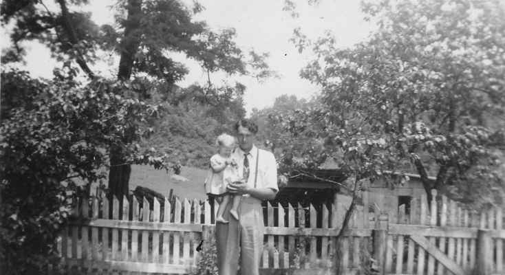140paulphipps.jpg
Paul Jones Phipps (1917-1982) is shown here holding daughter Pauline.  Taken at Weaver's Ford, Ashe County, NC July 4, 1949.
