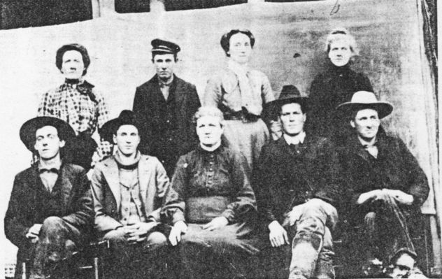 972.jpg
Front row (l to r) Ed Sturgill (husband of Dora Young Sturgill), Will Young, Pop Young, Wiley Dickson (husband of Minnie Young Dickson), Irvin Young. Back row (l to r): Dora Young Sturgill, John Baker Young, Minnie Young Dickson, Alice Waddell Young. Courtesy of Danny Miller [email]millerd@fuse.net[/email]

