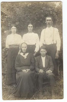 Blevinsmaryjanecalvin.jpg
This is Mary Jane Brown Blevins (daughter of Jackson Brown and Charity Blevins and widow of Fielden Blevins). In the picture back row are her daughters Bashie Blevins and Dorothy Blevins Tolliver and son Roby Curtis Blevins. Mary Jane is in the front row with a boy the family can't identify.  Courtesy of Cheryl Ruzyla [email]m.ruzyla@bresnan.net[/email]
 

