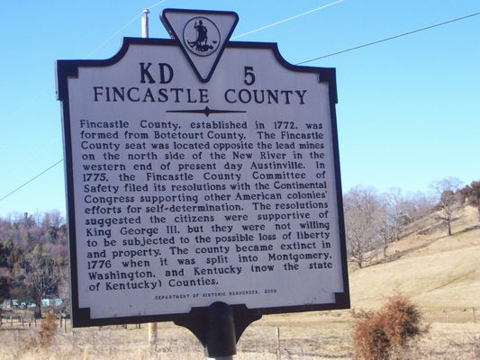 Austinville - Fincastle County Marker
This marker is located on US 52 near Austinville, VA in Wythe Co. Courtesy of David Arnold [email]david.arnold@adelphia.net[/email]
