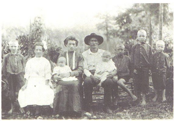 Franklin Blevins.jpg
This is Franklin Blevins, son of Alfred and Margery Sheets Blevins.He is with his second wife, Dora Lee Hurley and their children.  He married Dora 1896 and thier last child was born in 1905. He had eight children all together.  Photo is circa 1904.  Ashe County, NC
 
Courtesy of [email]pamiam12@aol.com[/email]
