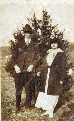 Bedsaul, Carl J.
This one is labeled Mr. and Mrs. Carl J. Bedsaul. The 1920 census for Carroll County, VA shows a Carl J. Bedsaul, age 25, with wife Pearl. He is doubtless a relative of Martha Bedsaul who married Stephen F. Frost of Carroll.  Courtesy of Mike Marshall [email]mmarshall13@triad.rr.com[/email]

