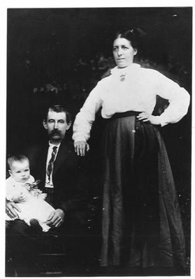 RobyCmatildajune.jpg
This is my great-grandfather Roby Curtis Blevins (son of Mary Jane Brown and Fielden Blevins), his second wife, Matilda (daughter of Harrison Pendergrass-Barker and Amanda Welch) and their daughter June Blevins who was born in 1915.  They lived in Ashe Co. NC. Courtesy of Cheryl Ruzyla [email] m.ruzyla@bresnan.net[/email]


