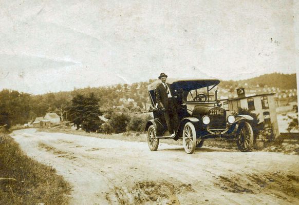 Allred, Steve
this picture is that of Steve Allred. He was a son of Thomas C. Allred and Julina Frost, and brother to Minnie Allred. I believe this picture is taken on a road overlooking Galax.  Courtesy of Mike Marshall [email]mmarshall13@triad.rr.com[/email]

