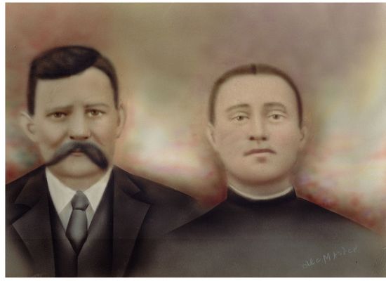 Allred, Thomas C. and Julina Frost Allred.
This is a photograph of Thomas C. Allred and his wife Julina Frost. Tom (ca. 1853-after 1900) was the son of Suttle T. Allred (ca. 1818-12 Jul 1890) and grandson of Jesse Allred (8 Feb 1783-11 Nov 1844). Julina was the daughter of Stephen F. Frost and Martha Bedsaul of Carroll. Tom and his wife lived in the Piper's Gap area of Carroll.  Courtesy of Mike Marshall [email]mmarshall13@triad.rr.com[/email]
 

