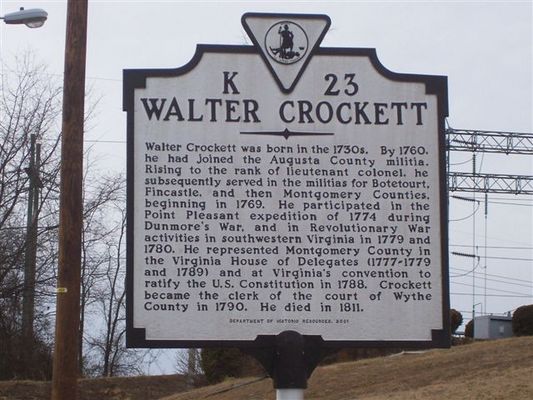 Wytheville - Walter Crockett Historucal Marker
Photo by Shawn Dunford.  Courtesy of David Arnold [email]david.arnold@adelphia.net[/email]
