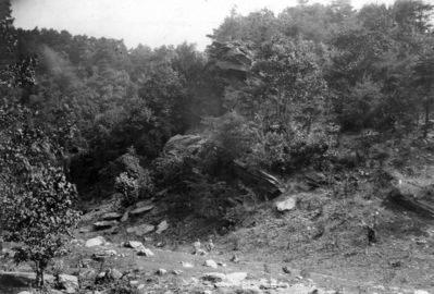 Allison Gap - Rock Formation
Upper ledge of Price sandstone, Allison Gap (D 77). Abingdon quadrangle. Virginia. No date. but circa1910. 

Image from the U.S. Geological Survey.

