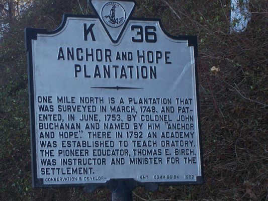 Fort Chiswell - Anchor and Hope Plantation Marker
Photo by Shawn Dunford.  Courtesy of David Arnold [email]david.arnold@adelphia.net[/email]
