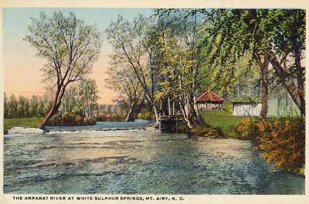 arraratriver.jpg
This circa 1920 postcard shows the Sulphur Springs on the Arrarat River near Mount Airy, NC.

