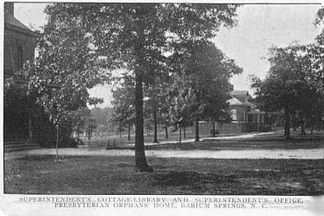 bariumsprings.jpg
This 1908 postcard shows the superintendent's cottage at the Presbyterian Orphanage at Barium Springs.  You can learn more at the website of the [url=http://www.bariumsprings.org/]Barium Springs Home for Children website[/url]

