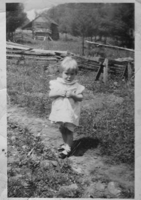 Click to view full size image
==============
Blevins, Doris Rose
Doris Rose Blevins, daughter of Garfield Blevins and Mattie Weaver is shown here on Wolf Knob,m Grayson County, VA. Her grandparents, Clayborne Monoe Weaver and Martha Litisha Phipps' log cabin is seen in the background.
Blevins, Doris Rose
Doris Rose Blevins, daughter of Garfield Blevins and Mattie Weaver is shown here on Wolf Knob,m Grayson County, VA. Her grandparents, Clayborne Monoe Weaver and Martha Litisha Phipps' log cabin is seen in the background.