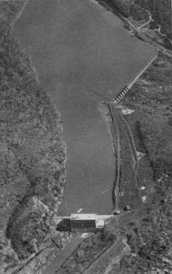 Buck Hydro-electric Dam 1928
This is a 1928 photo of the Buck dam and lake at Byllesby, Carroll County, Virginia.  This dam on the New River is just below the Byllesby Dam.
