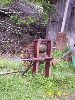 canemill.jpg
Photo by Jeff Weaver, Spring, 2004.  This cane mill dates from the heyday of Grayson County farming.  To read more, see David Painter's [url=http://www.lulu.com/content/104742]Five Year Program for Development of Agriculture in Grayson County[/url].
