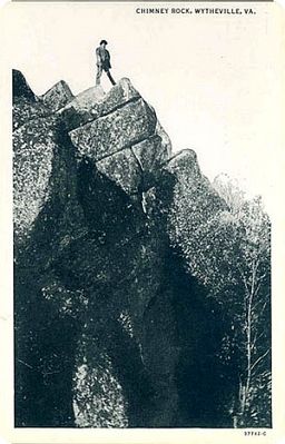 Wytheville - Chimney Rock
This is a circa 1910 postcard showing Chimney Rock near Wytheville.
