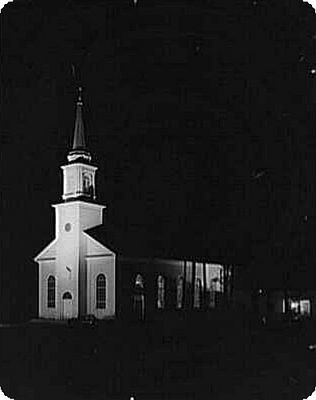 Elkin - First United Methodist Church
This 1960 Photograph shows the First Methodist Church of Elkin at night.  From the collections of the Library of Congress.
