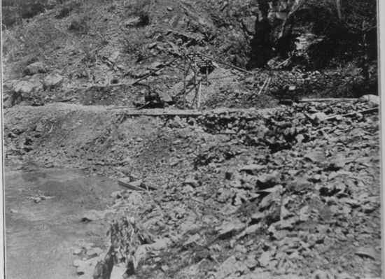 floydnikelmines.jpg
General view of the main opening for nickel ore on Lick Fork, near Hemlock, Floyd County, Virginia.  Owned by the Virginia Nickel Corporation. Photo circa. 1905.

