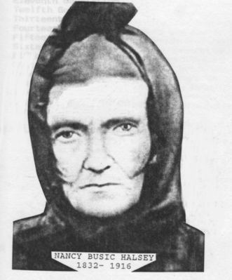 halseynancy.jpg
Nancy Busic, daughter of John Busick, Sr. and Susannah Barton, married to Henry Drury Halsey.  Moved to Wyoming County, West Virginia in 1868.
