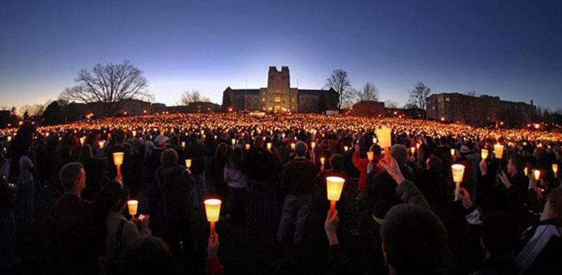 Blacksburg - Hokie Vigil
April 17, 2007.  In memoriam for the slain.
