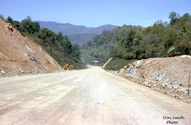 hwy107may65.bmp
This May 1965 photo courtesy of Don Smith [email]dsmith1043@comcast.net[/email] shows the construction of Highway 107 from Chilhowie to Saltville.  Clinch Mountain is in the background.
