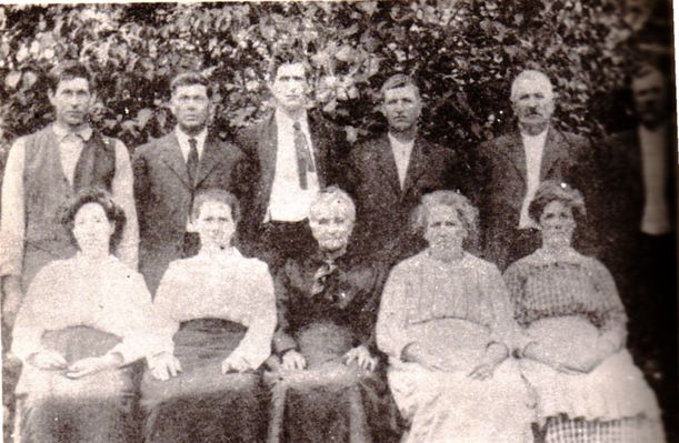 joshsturgillfamily.jpg
Back row, left to right.  Isom Sturgill, Bowman Pennington, Isaac Sturgill, James Estil Sturgill, John Andrew Sturgill, Francis Lee Sturgill.  Front row, Lanta Ingram Sturgill, Laura Sturgill Pennington, Phoebe Marilda Weaver Sturgill, Lulu Stuart Sturgill, Charity Ann Farmer Sturgill.  This photo was made after Joshua Sturgill's death in 1894, but family lore says that Joshua Sturgill would never allow his photograph to be made.
