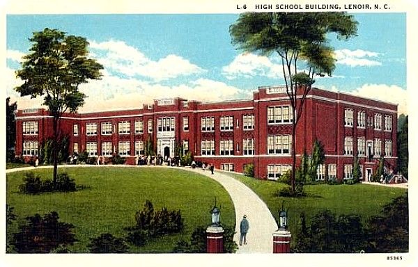 Lenoir - High School
From a 1930-45 linen era postcard.
