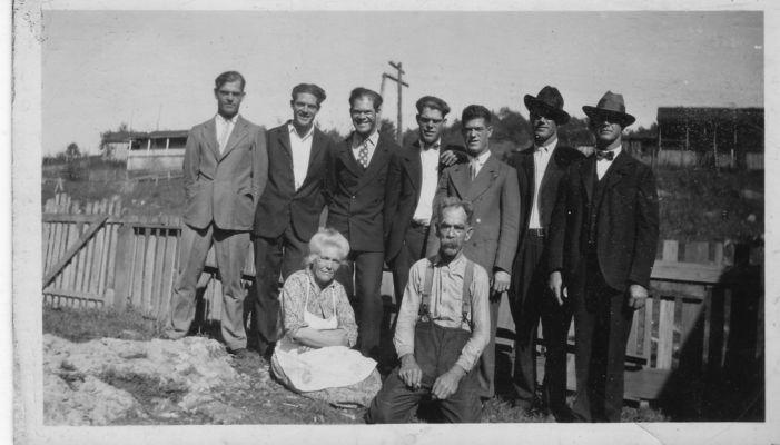 lester13.jpg
Front Mary Folden Lester, Uriah Lester.  Back (left to right), Lacy, Cloyd, Denby, Ray, tom, Charles E, and James D. Lester.
