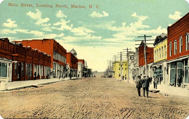 Marion - Main Street
This is a 1908 postcard view of main street in Marion, NC.
