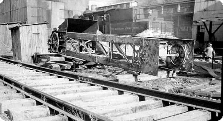 mawrailtracks.jpg
This scene from the late 1930s, shows railroad tracks and miscellaneous equipment at the Mathieson Alkali Works in Saltville.  Photo by John Porter.
