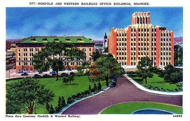 Roanoke - Offices of the Norfolk & Western Railroad
From a 1930s postcard.
