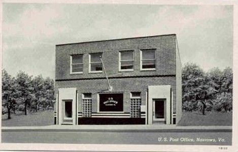 narrowspostoffice.jpg
This is from a 1930 era postcard.
