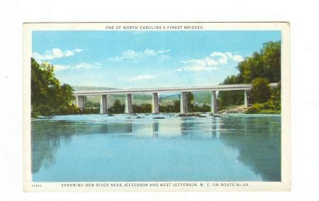 newriverbridge.jpg
I think this is a 1930s shot of what is locally called Sheets Bridge, between Jefferson and Glendale Springs.
