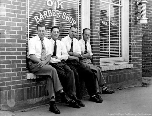 Saltville - OK Barber Shop
FROM  LEFT  -  DAN  PUCKETT   /   ROY   YONTZ   /   JOE  VERNON    /   PETE  FRYE
 
PHOTO COURTESY LORETTA FRYE CALLAWAY AND FRED AND PEGGY CRABTREE.  Courtesy of Don Smith [email]dsmith1043@comcast.net[/email]
