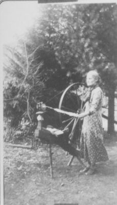 osbornedarthula2.jpg
Aunt Darthula (always pronounced Darthuly) and her spinning wheel.
