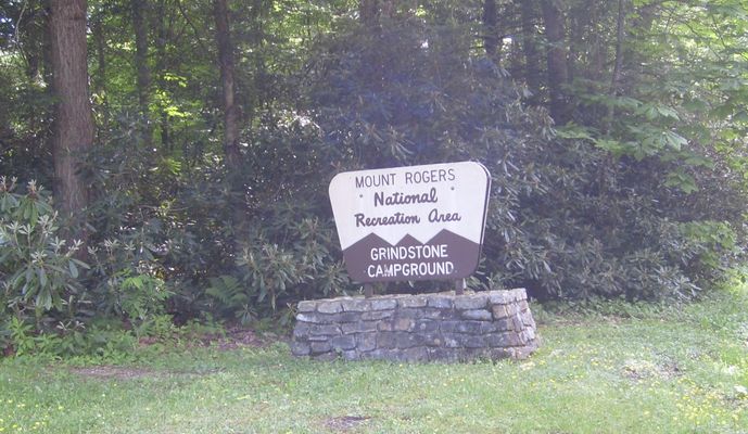 Konnarock - Entrance to Grindstone Campground
This fantastically beautiful camp ground is popular with locals.  Photo by Jeff Weaver, June 8, 2007.
