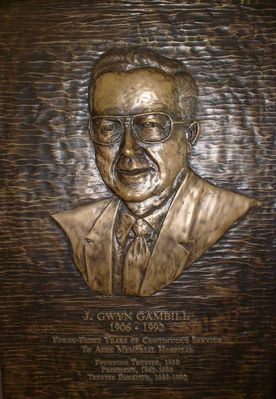 Gambill, J. Gwyn
From a bronze in Ashe Memorial Hospital.  Photo July 1, 2007 by Jeff Weaver.
