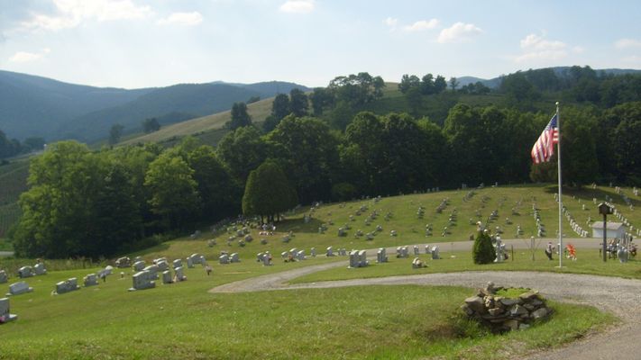 Rugby - Corinth Baptist Church Cemetery
The church is located to the left out of this frame.  Photo July 1, 2007 by Jeff Weaver.
