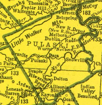 pul1920map.jpg
This is a 1920 map of Pulaski County which shows the physical relationship of the various communities.

