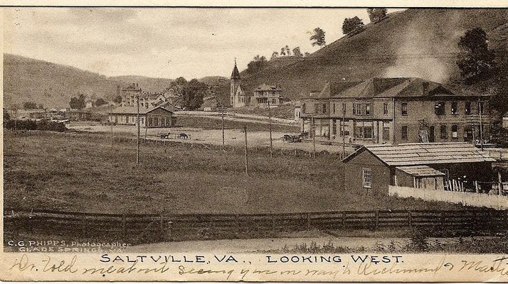 Saltville - Main Street
This postcard shows Saltvillle's Main Street about 1910.  Courtesy of Wade Weekes.
