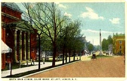 southmainlenoir.jpg
This is a circa 1915 postcard showing south Main Street.  The Caldwell County Court House is in the left of the image.

