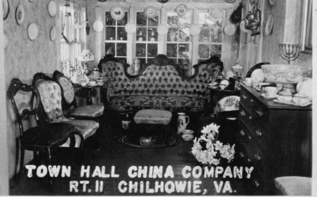 Chilhowie - Town Hall China Company
From a late 1930s postcard.  Courtesy of Edna Bonham Love.
