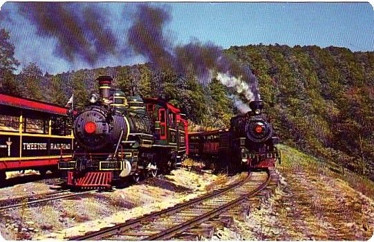 tweetsie.jpg
Theme park near Blowing Rock using the old East Tennessee and Western North Carolina railroad equipment.  The ET&WNC is locally known as the "Eat Taters and Wear No Clothes Railroad"
